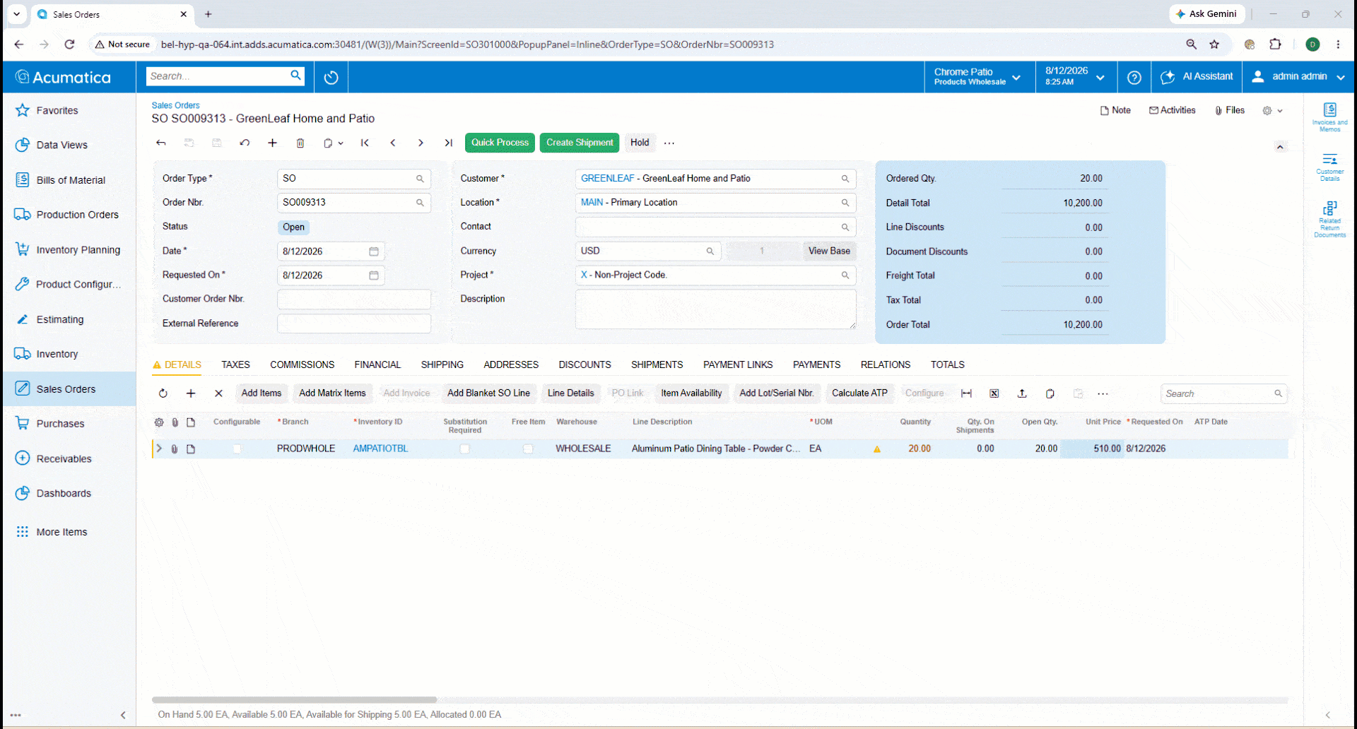 Available-to-Promise ATP for Acumatica Cloud ERP Software